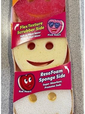 New Scrub Daddy Mommy Special Edition Valentine Shapes 3pk Red White Pink Hearts